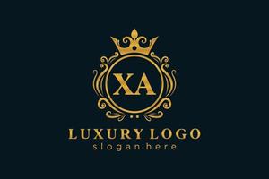 första xa brev kunglig lyx logotyp mall i vektor konst för restaurang, kungligheter, boutique, Kafé, hotell, heraldisk, Smycken, mode och Övrig vektor illustration.