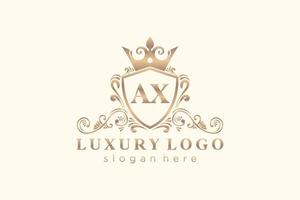 första yxa brev kunglig lyx logotyp mall i vektor konst för restaurang, kungligheter, boutique, Kafé, hotell, heraldisk, Smycken, mode och Övrig vektor illustration.