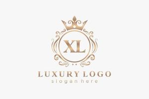 Anfangsbuchstabe XL Royal Luxury Logo Vorlage in Vektorgrafiken für Restaurant, Lizenzgebühren, Boutique, Café, Hotel, heraldisch, Schmuck, Mode und andere Vektorillustrationen. vektor