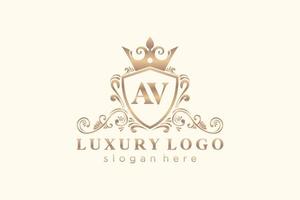 första AV brev kunglig lyx logotyp mall i vektor konst för restaurang, kungligheter, boutique, Kafé, hotell, heraldisk, Smycken, mode och Övrig vektor illustration.