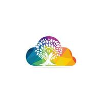 Cloud-Baumhaus-Logo-Design. Öko-Haus-Vektor-Logo-Design. vektor