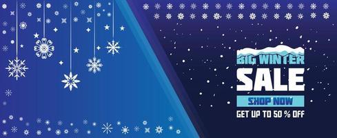 Winterschlussverkauf-Design-Banner. weihnachten, neujahr, einkaufsförderung. kostenlose vektorillustration. vektor