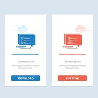 Chat-SMS-Nachricht schreiben blau und rot herunterladen und jetzt kaufen Web-Widget-Kartenvorlage vektor