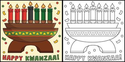 Happy Kwanzaa Kinara Malvorlagen Illustration vektor