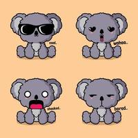 vektor illustration av söt koala emoji