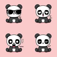 vektor illustration av söt panda emoji