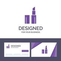 kreativ företag kort och logotyp mall läppstift smink vektor illustration