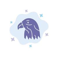 djur- fågel Örn USA blå ikon på abstrakt moln bakgrund vektor