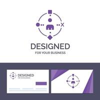 kreativ företag kort och logotyp mall omgivande användare teknologi erfarenhet vektor illustration