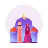 färgglada tonad muslimska par vektor