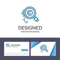 kreativ företag kort och logotyp mall innehåll upphovsrätt hitta ägare fast egendom vektor illustration