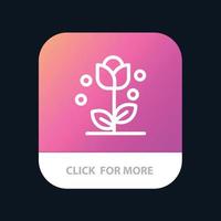 Flora Blumen Blume Natur Frühling mobile App-Schaltfläche Android- und iOS-Linienversion vektor