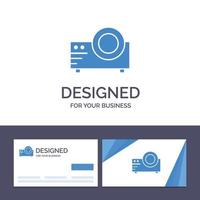 kreative visitenkarte und logo-vorlage projektor film film multimedia vektorillustration vektor