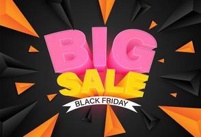 Black Friday Big Sale Banner mit dynamischen Dreiecken vektor