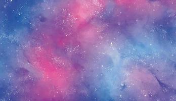 akvarell galax sky textur i rosa och blått vektor
