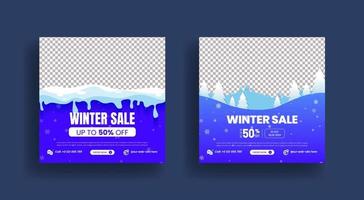 Social-Media-Post für den Wintermodeverkauf, Web-Banner-Anzeigenvorlage mit modernem 3D-Stil, geeignet für Website-Banner, quadratische Flyer oder Poster und Marketing-Flyer-Design vektor
