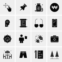 16 universelle Business-Icons Vektor kreative Icon-Illustration zur Verwendung in Web- und mobilen Projekten