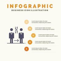 dna kloning patient sjukhus hälsa fast ikon infographics 5 steg presentation bakgrund vektor