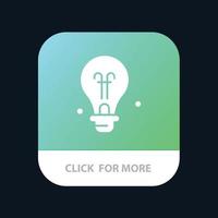 Glühbirne Bildung Idee mobile App Schaltfläche Android und iOS Glyph-Version vektor