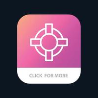 help lifesaver support mobile app button android- und ios-line-version vektor