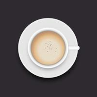 ovanifrån av kopp kaffe vektor