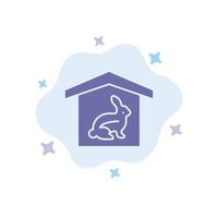 hus kanin påsk natur blå ikon på abstrakt moln bakgrund vektor