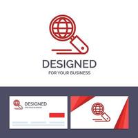 kreativ företag kort och logotyp mall klot internet Sök seo vektor illustration