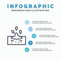 Drop Regen Regenwasser Liniensymbol mit 5 Schritten Präsentation Infografiken Hintergrund vektor