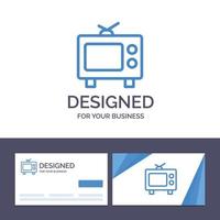 kreative visitenkarte und logo-vorlage tv-fernsehmedien-vektorillustration vektor