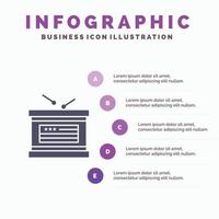 trumma Semester oberoende oberoende dag fast ikon infographics 5 steg presentation bakgrund vektor