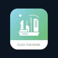 Stadt Kolonisierung Kolonie Dome Erweiterung mobile App Schaltfläche Android und iOS Glyph-Version vektor