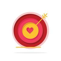 Ziel Liebe Herz Hochzeit abstrakten Kreis Hintergrund flache Farbe Symbol vektor