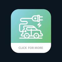 automobiltechnik elektroauto elektrofahrzeug mobile app button android und ios line version vektor