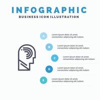 Greifen Sie auf das Symbol für den menschlichen manipulierenden Geistschalter mit 5 Schritten zu, Präsentation, Infografiken, Hintergrund vektor