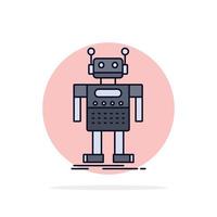 robot android artificiell bot teknologi platt Färg ikon vektor