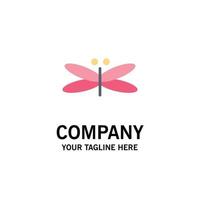 drachenlibelle drachen fliegen spring business logo template flache farbe vektor