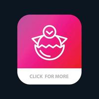 ägg kyckling påsk bebis Lycklig mobil app knapp android och ios linje version vektor