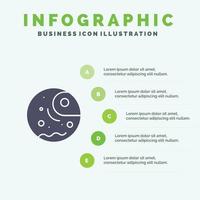 entfernter Gasriese Planeten solide Symbol Infografiken 5 Schritte Präsentationshintergrund vektor