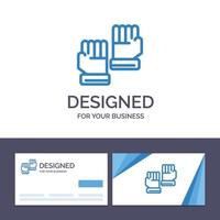 kreativ företag kort och logotyp mall handske handskar målvakt sport vektor illustration