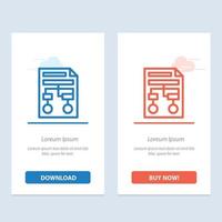 Millimeterpapier Prozess Wireframe Dokument Blau und Rot Jetzt herunterladen und kaufen Web-Widget-Kartenvorlage vektor