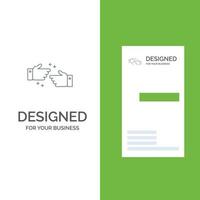 handslag Gjort ok företag grå logotyp design och företag kort mall vektor