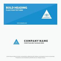 Auge Illuminati Pyramide Dreieck solide Symbol Website-Banner und Business-Logo-Vorlage vektor