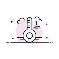 temperatur heißes wetter update business logo template flache farbe vektor