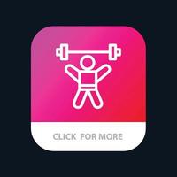 athlet leichtathletik avatar fitness gym mobile app button android und ios line version vektor