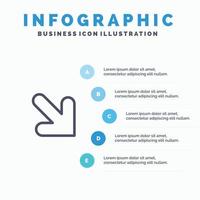 Pfeil nach unten rechts Symbol mit 5 Schritten Präsentation Infografiken Hintergrund vektor