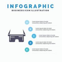 virtuelle brille medizinisches auge festes symbol infografiken 5 schritte präsentationshintergrund vektor