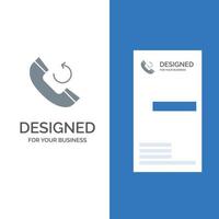 Anruf Telefon Rückruf graues Logo-Design und Visitenkartenvorlage vektor