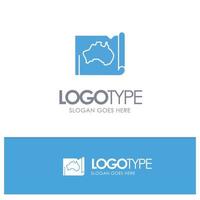 australien australisches land lageplan reisen blaues festes logo mit platz für tagline vektor