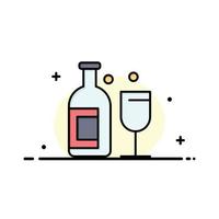 flache farbe der alkoholbar trinken whisky business logo template vektor
