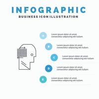 Benutzer denken Erfolg Business Line Symbol mit 5 Schritten Präsentation Infografiken Hintergrund vektor